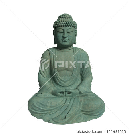 The Green Buddha statue png image for religion concept 3d Rendering. 131983613