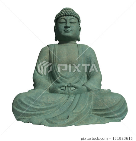 The Green Buddha statue png image for religion concept 3d Rendering. 131983615