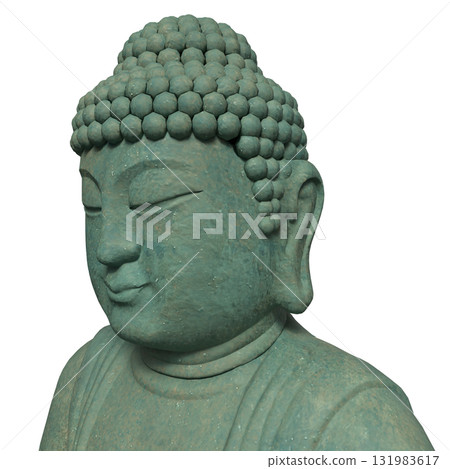 The Green Buddha statue png image for religion concept 3d Rendering. 131983617