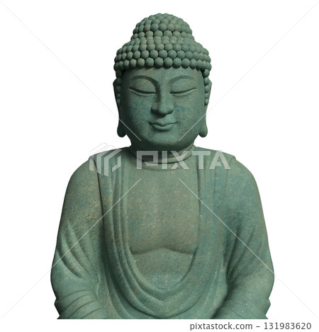 The Green Buddha statue png image for religion concept 3d Rendering. 131983620