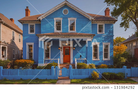 Woman is sitting on a beach, meditating and praying. The beach is calm and peaceful, with the ocean in the background. The woman is wearing a white bikini and white pants, and she is surrounded by a 131984292