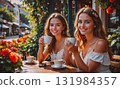 Woman is drinking water while standing on a mountain. Concept of adventure and physical activity, as the woman is taking a break from her hike to hydrate herself 131984357