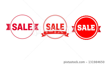 SALE logo, red letter badge, for winter sale (transparent PNG) 131984650
