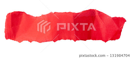 Red torn cardboard on a white background Red torn cardboard on a white background 131984704