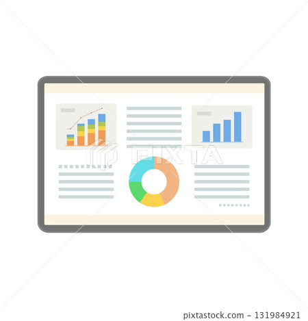 顯示各種圖表的平板電腦 131984921
