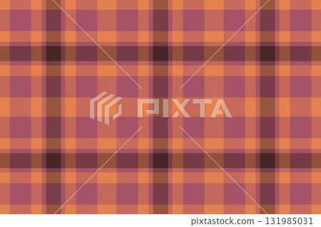 Clan fabric vector seamless, abstract pattern texture background. International check textile tartan plaid in red and orange colors. 131985031