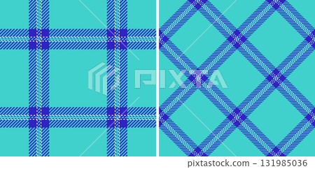 Dual abstract plaid patterns create visual texture. The seamless background of teal and blue, perfect for textile, fashion, or graphic design projects. Versatile, stylish, and modern. Dual abstract plaid patterns create visual texture. The seamless background of teal and blue, perfect for textile, fashion, or graphic design projects. Versatile, stylish, and modern. 131985036