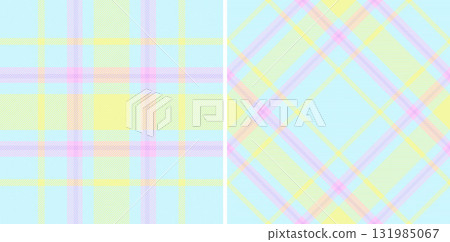 Pastel plaid pattern, soft and cheerful. Two variations, perfect for backgrounds, textiles, crafts, and creative projects needing a lighthearted touch. 131985067