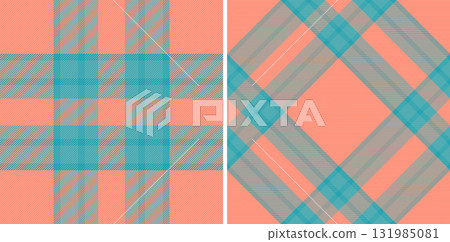 Plaid fabric background of tartan vector check with a textile pattern seamless texture. Set in happy colors. Stylish living room and bedroom decor. 131985081