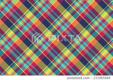 Vibrant and colorful plaid pattern creates a lively and playful backdrop. A versatile image suitable for textile designs, digital art, or creative projects. Vibrant and colorful plaid pattern creates a lively and playful backdrop. A versatile image suitable for textile designs, digital art, or creative projects. 131985084