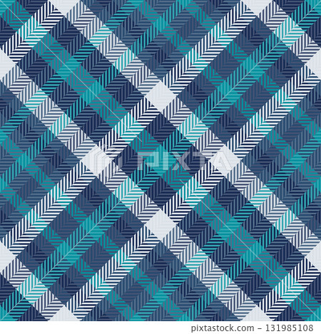 Stylish textile pattern of checks in cool blues and greens. Suitable for backgrounds, textures, or graphic design elements. Versatile backdrop for various projects. Stylish textile pattern of checks in cool blues and greens. Suitable for backgrounds, textures, or graphic design elements. Versatile backdrop for various projects. 131985108