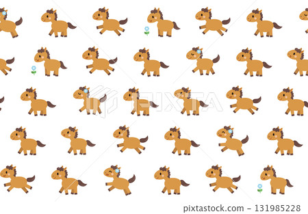 Seamless pattern of various horses - Year of the Horse - New Year's material Seamless pattern of various horses - Year of the Horse - New Year's material 131985228