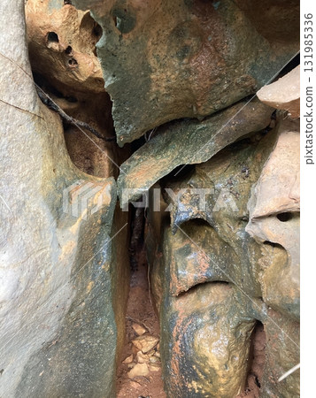 For many years, water has carved a passage in the rock, unusual natural forms For many years, water has carved a passage in the rock, unusual natural forms 131985336