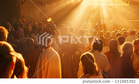 Pentecost, A historical-style reenactment of the first Pentecos 131985392