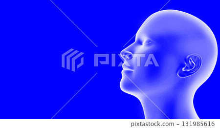 一個人用鼻子呼吸的 CG 131985616