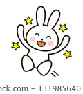 可愛的兔子人物插圖高興地跳起來 131985640