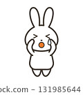哭泣的可愛兔子人物插圖 131985644