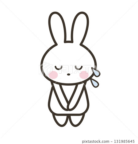 可愛的兔子人物插圖道歉 131985645