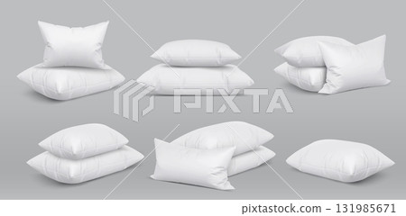 Realistic pillow mockup arrangements 131985671