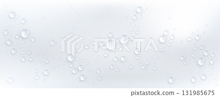 Wet white glass surface with crystal droplets Wet white glass surface with crystal droplets 131985675