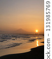 Sunset and Mt. Fuji from Kugenuma Beach 131985769
