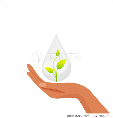 Eco Concept Hand with Sprout. 131986080