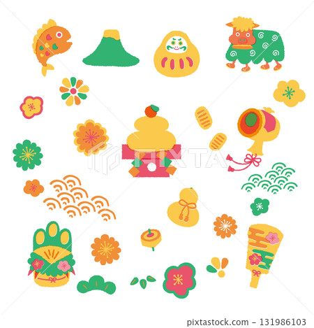 New Year illustration material set 131986103