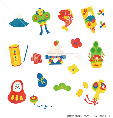 New Year Illustration Set 131986104