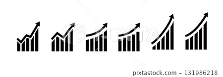 Growth vector icon. Graph or diagram with arrow going up and down. Vector Growth vector icon. Graph or diagram with arrow going up and down. Vector 131986218