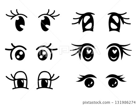 Anime eyes cartoon for manga, animation and comic 131986274