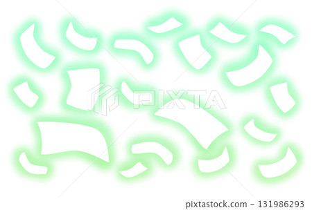 散落的發光紙樣(綠色) 散落的發光紙樣(綠色) 131986293