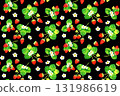 Strawberry fruit seamless pattern. Hand-drawn watercolor illustration of fruit background material. 131986619