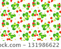 Strawberry fruit seamless pattern. Hand-drawn watercolor illustration of fruit background material. 131986622
