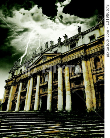 Lightning strikes the Vatican 131986678