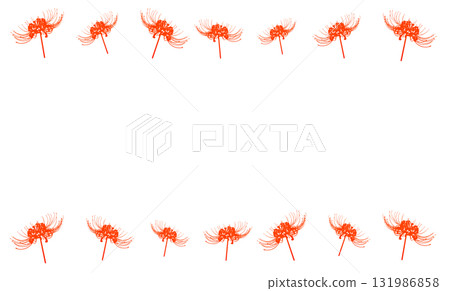 紅色簇狀孤挺花剪影框架 131986858