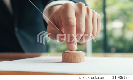 Close up on hand of businessman choosing and picking a piece of blank wooden cube block for success in business Close up on hand of businessman choosing and picking a piece of blank wooden cube block for success in business 131986954