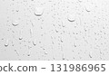 Texture of water drop on white wall background 131986965
