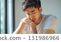 Serious young man feeling stressed and pressured by problems 131986966