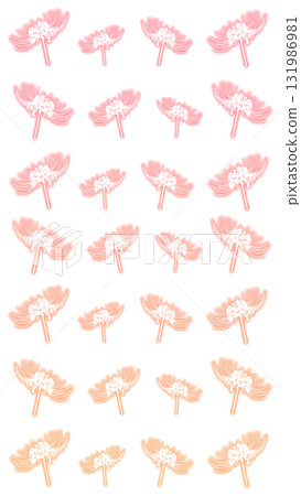 發光的紅蜘蛛百合剪影垂直圖案 131986981