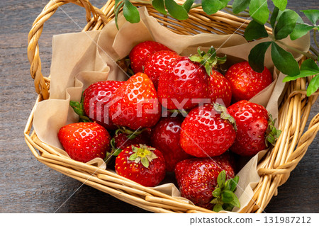Basket of fresh ripe strawberries Basket of fresh ripe strawberries 131987212