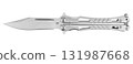 Butterfly knife isolated on white background 131987668