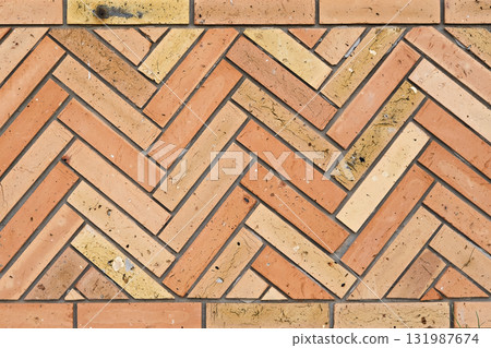 brick brown wall background close up 131987674
