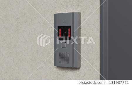 Modern Digital Video Door Bell. 3D Rendering. 131987721