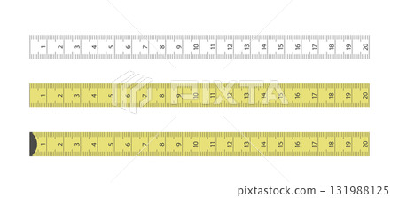 tailor measuring flexible tape set on white tailor measuring flexible tape set on white 131988125