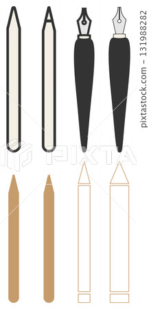 一組 8 個文具圖示(鉛筆、鋼筆等) 一組 8 個文具圖示(鉛筆、鋼筆等) 131988282