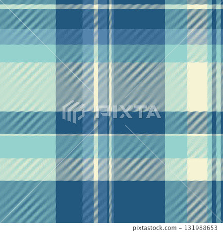 Classic tartan pattern in cool blue hues. Versatile for backgrounds, textiles, and graphic design. Evokes tradition, comfort, and a calming aesthetic. 131988653