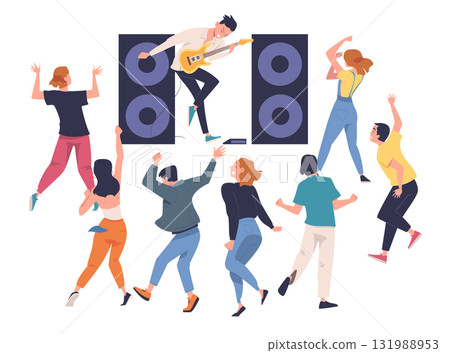 People at Concert Enjoy Artist Perform Music Vector Illustration People at Concert Enjoy Artist Perform Music Vector Illustration 131988953