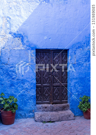 Colorful entrance to old mansion Colorful entrance to old mansion 131989085