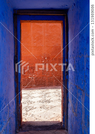 Colorful entrance to old mansion Colorful entrance to old mansion 131989086