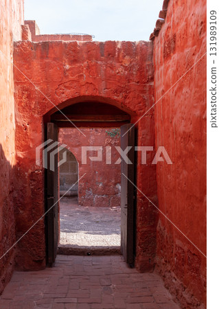 Colorful entrance to old mansion Colorful entrance to old mansion 131989109